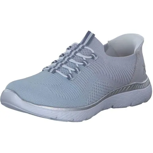 Rieker Damen Sneaker M5066, Blau, Größe 41 - Stylischer Sneaker für Damen mit Gummizug und MemoSoft-Decksohle, ideal für höchsten Tragekomfort und einfaches Anziehen. Perfekt für Freizeitlooks und sportliche Outfits.