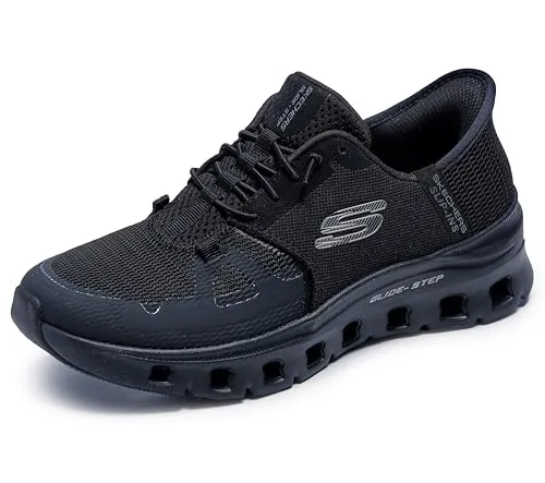 Skechers Damen Glide-Step Pro Sneaker, Schwarz, 41 EU - Damen-Sneaker mit atmungsaktivem Mesh-Obermaterial und elastischen Schnürsenkeln für optimalen Tragekomfort und Flexibilität.