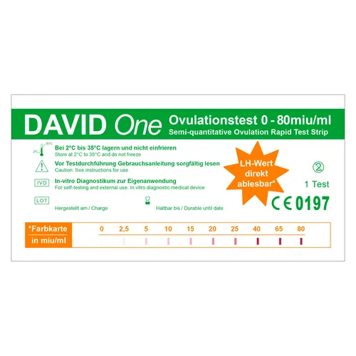 David One Ovulationstest Streifen - 50 Stück mit LH Wert Anzeige - Ovulationstests für präzise Fruchtbarkeitsüberwachung, rezeptfrei erhältlich und einfach zu nutzen - ideal für die Familienplanung.