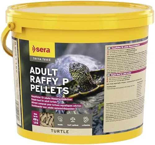 sera Turtle Adult Raffy P Pellets 3,8L (850g) | Hauptfutter für Adulte Carnivore Wasserschildkröten, Schildkrötenfutter | Schildkröten Futter | Proteinreiche Pellets | Wasserschildkröten Futter