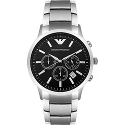Emporio Armani AR2434 Uhr - Elegante Armbanduhr für Unisex, mit glänzendem Edelstahlgehäuse und 50 m Wasserdichtigkeit, ideal für formelle Anlässe.