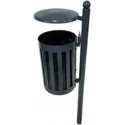 Hochwertiger Abfallbehälter 9564 - Schwarz für den Außenbereich - Robuster Abfallbehälter mit 45 L Fassungsvermögen, ideal für Garten, Park oder Straßen. Handgefertigt in Polen, mit langlebigem Metalleinsatz und einfachem Entleerungssystem. Perfekte Kombination aus Funktionalität und Ästhetik.