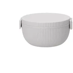 chic.mic Bentobox rund bioloco plant deluxe bowl cloud in grau - Nachhaltige Schalen & Schüsseln: Die bioloco plant deluxe bowl in grau ist aus pflanzenbasiertem PLA gefertigt, klimapositiv produziert und ideal für Schule oder Arbeit.