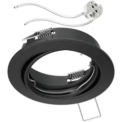 ledscom.de Decken-Einbaurahmen FERE Einbaurahmen schwarz matt schwenkbar (LED/Halogen/MR16/50mm) inkl. GU5.3 Fassung