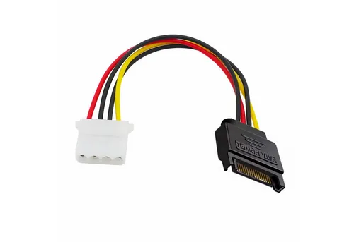 Bolwins K29 SATA Stecker auf Molex 4-pin Buchse Adapter Kabel 15cm Stromkabel Computer-Kabel, SATA 15-Pin Stromstecker, 4-Pin Molex (IDE) Buchse (15 cm), Adapter für IDE-Geräte an SATA-Netzteilen, stabile Stromversorgung