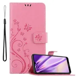 Cadorabo Hülle für Huawei Y6 2019 Schutz Hülle in Rosa Schutzhülle Handy Hülle Etui Case Blumen Flower