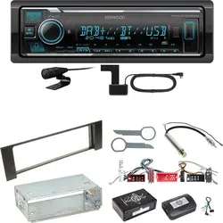 Kenwood KMM-BT508DAB Bluetooth Digitalradio Einbauset für Audi A4 B6/B7 - Komplettes Einbauset für Audi A4 B6/B7 (2001-2006) mit Kenwood KMM-BT508DAB, USB, Bluetooth und DAB+. Inklusive allem Zubehör für einen einfachen Einbau und weiterhin funktionierender Lenkradfernbedienung.