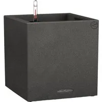 Lechuza CANTO Stone low 40, graphitschwarz - Hochwertiges Pflanzgefäß mit Bewässerungssystem für Innen- und Außenbereich, ideal für stilvolle Pflanzenarrangements und einfache Pflege dank Wasserstandsanzeiger.