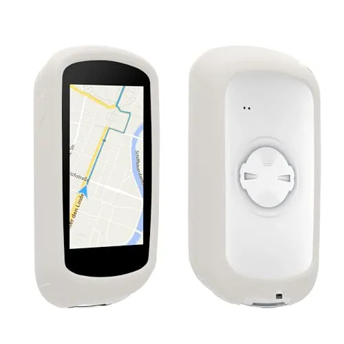kwmobile Hülle kompatibel mit Garmin Edge Explore 2 - Silikon GPS Fahrrad Case Schutzhülle - in Weiß
