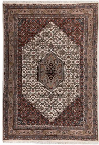 THEKO Orientteppich Benares Bidjar - Handgeknüpfter Wollteppich - Kurzflor-Teppich aus reiner Schurwolle, handgeknüpft mit 155.000 Knoten/m² für außergewöhnliche Robustheit und zeitlose Eleganz.