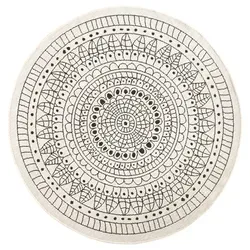 NORTHRUGS Porto Wendeteppich, rund, 100 cm, schwarz - Flachgewebe-Teppich für In- und Outdoor, wetterfest und pflegeleicht – ideal für Balkon, Garten oder Wohnzimmer.