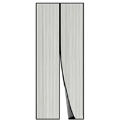 Apalus Fliegengitter Tür, Magnet Insektenschutz 90x220cm, Der Magnetvorhang Ist Ideal Für Die Balkontür, Kellertür und Terrassentür, Kinderleichte Klebemontage Ohne Bohren, Nicht Kürzbar Schwarz