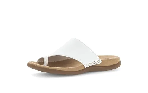 Zehentrenner GABOR Damen Sandalen Gr. 39, sportlich in Weiß - Bestseller Dianette von Gabor aus hochwertigem Leder mit sportlichem Keilabsatz und kontrastfarbiger Stickerei. Ideal für den Sommer und bietet optimalen Tragekomfort.