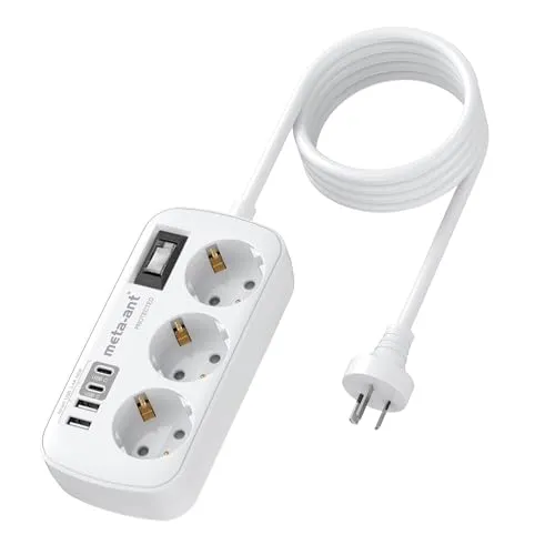 Adapter Australien Deutschland, Adapter China Deutschland Stecker mit 3er Steckdose & 4 USB (USB-C 3.4A), Typ I Australien Reisestecker Steckdosenadapter für China, Argentinien, Neuseeland