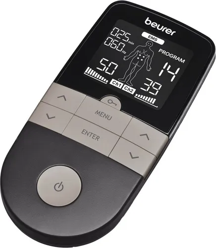 BEURER TENS-EMS-Gerät Digital EM 1 R Relief+ - Reizstromgeräte für Schmerztherapie und Muskelstimulation, mit 64 Programmen und 50 Intensitätsstufen für individuelle Anwendung und Entspannung.