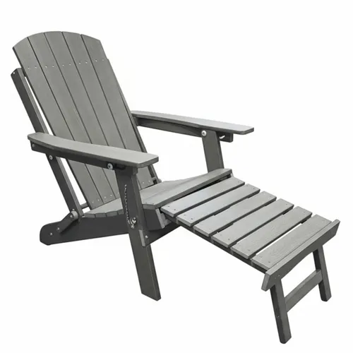 osoltus Adirondack Stuhl bis 150kg | Canadian Deck Chair | recyceltes Material mit Holzstruktur - Komfortabler Adirondack Stuhl mit 3-fach verstellbarer Rückenlehne und ausziehbarem Fußteil. Ideal für Garten, Terrasse oder Balkon, bietet er langlebige Qualität aus recyceltem Kunststoff.