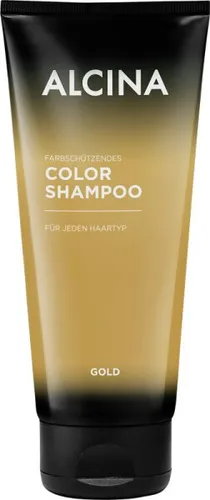 ALCINA Color-Shampoo Gold 200 ml - Farbschutz und Auffrischung für coloriertes Haar. Das ALCINA Color-Shampoo reinigt sanft und sorgt für strahlenden Glanz. Ideal für natürliche und gefärbte Haarfarben.