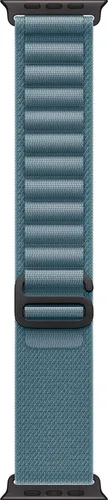 APPLE 49 mm Alpine Loop (S) Ersatzarmband in Hellblau - Smartwatch Zubehör mit robustem, nahtlosem Design aus zwei Gewebeschichten und korrosionsbeständigem Titan-G-Haken für sicheren Sitz und Langlebigkeit.