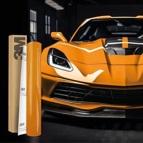 3M 2080 Car Wrapping Folie 30x152cm Selbstklebende Autofolie für Auto Motorrad Boot 3D Lackschutzfolie mit Luftkanälen zum Folieren (G54 Gloss Bright Orange)