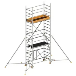 Layher Rollgerüst ZIFA P2 Safety Plus mit Doppelgeländer und ausziehbaren Gerüststützen 5,61m AH