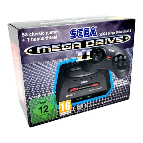 SEGA Mega Drive Mini - Schwarz - Konsolen-Klassiker im Mini-Format, mit 40 vorinstallierten Spielen und 2 Gamepads für sofortigen Spielspaß. Ideal für Retro-Gaming-Fans!