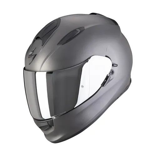 SCORPION Integralhelm EXO-491 Solid anthrazit matt ECE 22.06 - Motorradhelm mit integriertem Sonnenvisier und kratzfestem Visier, ideal für Brillenträger und ECE-zugelassen für maximale Sicherheit.