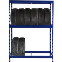 PROREGAL® Standregal Reifenregal Tiger 180x130x50cm - Standregal für bis zu 12 Reifen, mit verstellbaren Ebenen und zusätzlichem Fachboden für optimale Lagerung in Garage oder Werkstatt.