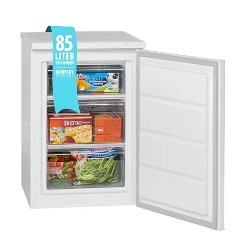 GS 2186.1 Gefrierschrank weiß - Tiefkühler mit 85 Liter Kapazität, energieeffizienter Klasse E und flexibel wechselbarem Tür-Anschlag für optimale Anpassung an Ihren Raum.