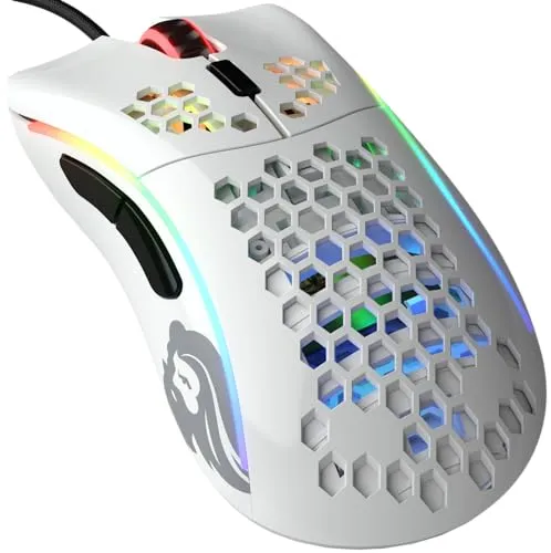 Glorious Model D - Gaming-Maus Glossy Weiß, superleicht und ergonomisch für Höchstleistungen im Spiel