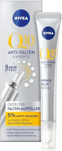 NIVEA Q10 Expert Falten-Auffüller Gesichtsserum 15 ml - Gesichtsserum mit 5% purem Q10 und Bioxifill-Peptiden, reduziert Falten in 5 Minuten und fördert die Kollagenproduktion für sichtbar jugendlichere Haut.