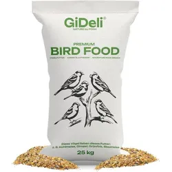 GiDeli Vogelfutter für Wildvögel 25 kg - Körnerfutter mit erstklassiger Zusammensetzung, wetterfest und umweltfreundlich verpackt – ideal für die ganzjährige Fütterung von Wildvögeln.