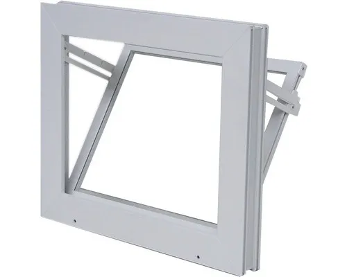 WOLFA Mehrzweck Kipp-Fenster PLUS 400x400 mm - Kellerfenster aus Kunststoff mit Isolierglas, witterungsbeständig und ideal für feuchte Umgebungen, einfach in der Wartung.
