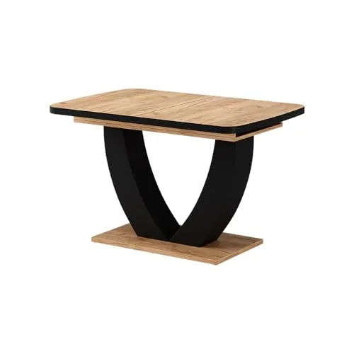 Vicco Esstisch Fenaro, Schwarz/Eiche, 120 x 80 cm ausziehbar - Der ausziehbare Esstisch Fenaro bietet Platz für gesellige Runden und lässt sich von 120 cm auf 160 cm erweitern. Hochwertige Verarbeitung und ein modernes Design machen ihn zum Mittelpunkt Ihres Esszimmers.