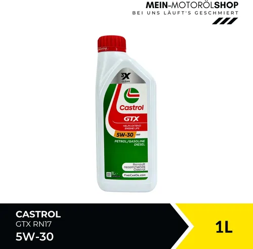 Castrol Motoröl GTX 5W-30 RN17 15F6E4 - Hochleistungs-Motoröl für optimale Motorenpflege, sorgt für zuverlässigen Schutz und hohe Effizienz im täglichen Einsatz.
