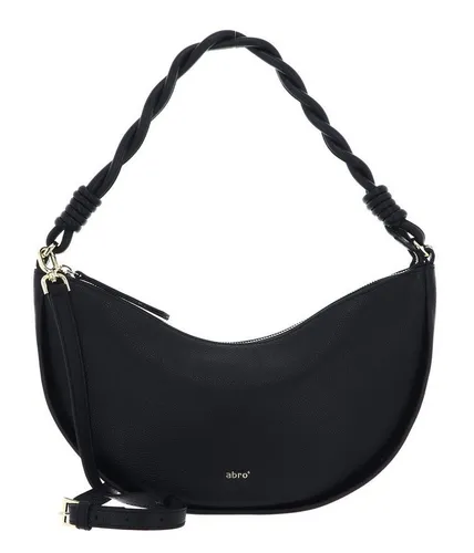 abro Umhängetasche Leather Kavir – Schwarz/Gold - Elegante abro Umhängetasche aus hochwertigem Rindsleder mit zwei Trageoptionen. Ideal für stilvolle Aufbewahrung Ihrer Essentials, ausgestattet mit verstärktem Boden für optimale Standfestigkeit.
