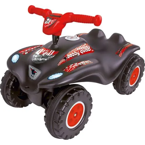 BIG Bobby Car Quad Racing (schwarz-rot) - Kinder-Rutschauto ab 3 Jahren, ergonomisch und ideal für Outdoor-Abenteuer mit Offroad-Reifen