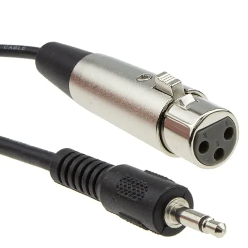 kenable 3,5 mm Mono Klinkenstecker PC/Laptop Zum XLR Weiblich Mixer/Speaker Kabel 3 m [3 Meter/3m]