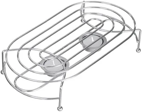 axentia Stövchen – Ovales 2-flammiges Stövchen - Stilvolles Stövchen aus verchromtem Metall, ideal zum Warmhalten von Getränken und Speisen. Passt zu verschiedenen Geschirr-Serien und Tisch-Dekorationen.