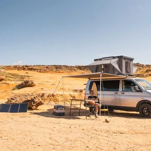 Prime Tech Utah Dachzelt, 130cm, beige - Zelte – Kompaktes Hartschalendachzelt mit robustem Voll-Aluminium-Aufbau, ideal für Abenteuer und Outdoor-Enthusiasten.