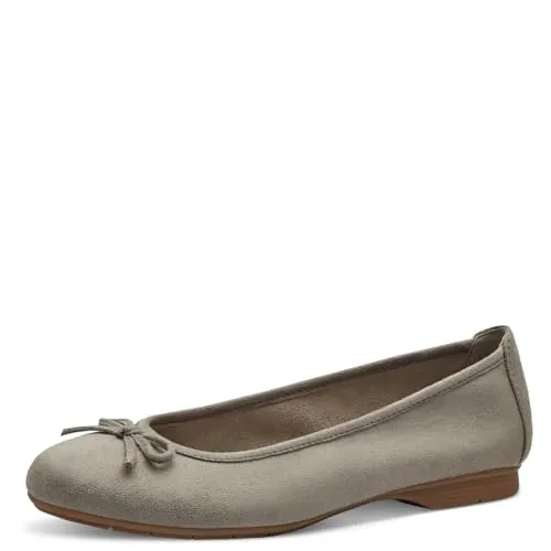 Jana Damen Ballerinas Elegant Vegan, Grau (Stone), 38 EU - Hausschuhe in H-Weite für breite Füße, aus 100% veganen Materialien gefertigt und ideal für Alltag und schickere Anlässe. Hoher Tragekomfort trifft auf trendiges Design.