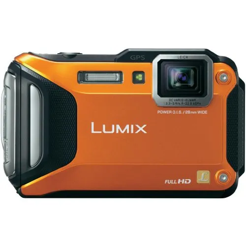 Panasonic LUMIX DMC-FT5EG9-D Outdoor Kamera (3 Zoll LCD-Display, LEICA Weitwinkel Objektiv mit 4,6x opt. Zoom, wasserdicht bis 13 m, GPS,WiFi) orange