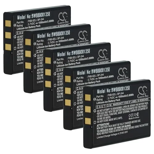 vhbw 5X Akku kompatibel mit Yaesu VX-2E, VX-2, VX-1, VX-3, VR-160, VX-2R Funkgerät, Walkie Talkie (1050 mAh, 3,7 V, Li-Ion)