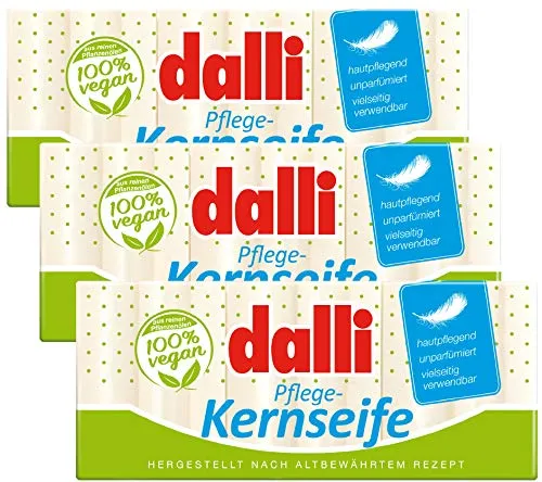 Dalli Kernseife 3 x 375g Unparfümiert Pflanzlich (3er-Pack)