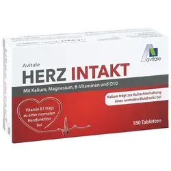 Herz Intakt Tabletten mit Kalium, Magnesium & B-Vitaminen - Nahrungsergänzungsmittel zur Unterstützung einer normalen Herzfunktion und Blutdruckregulation, mit optimalem Verhältnis von Kalium, Magnesium, B-Vitaminen und Coenzym Q10.