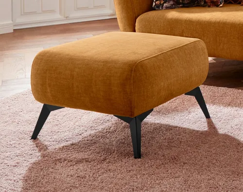 Home affaire Polsterhocker Baggio, modern, schwarze Metallfüße
