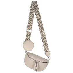 EAAKIE Gürteltasche Beige – Stilvolle Umhängetasche - Gürteltasche aus Kunstleder im Italy-Design, ideal als Schultertasche oder Crossbody-Bag. Geräumiges Hauptfach und praktisches Reißverschlussfach für Ihr Smartphone.