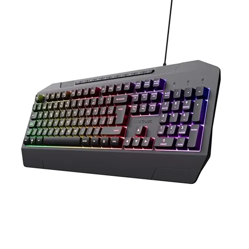 Trust Gaming GXT 836 Evocx Teclado Gaming QWERTY Español - Tastaturen – Nachhaltiger Gaming-Tastatur aus 78 % recyceltem Plastik, ideal für umweltbewusste Gamer.