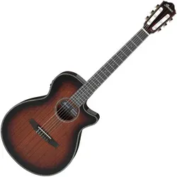 AEG74N-MHS Mahogany Sunburst - Elegante AEG-Serie Gitarre mit Sapele Decke und Bocote Boden. Ausgestattet mit hochwertigem T-bar Undersaddle Tonabnehmer für optimale Klangqualität.