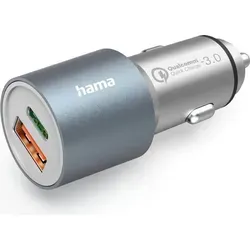 Hama Auto-Schnellladegerät (38W) 00125127 - Metall KFZ-Ladegerät - Kfz-Adapter mit 38W Schnellladefunktion, ideal für schnelles Aufladen unterwegs und kompatibel mit vielen Geräten.