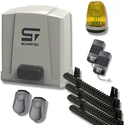 Schartec Jet 500 Schiebetorantrieb Komplett Set - Sonstige Elektroinstallationsartikel mit 5000 N Antriebskraft, ideal für Schiebetore bis 5 m Breite und 500 kg Gewicht. Inklusive Sicherheitsfunktionen wie Kraftabschaltung und Lichtschranke für maximalen Schutz.